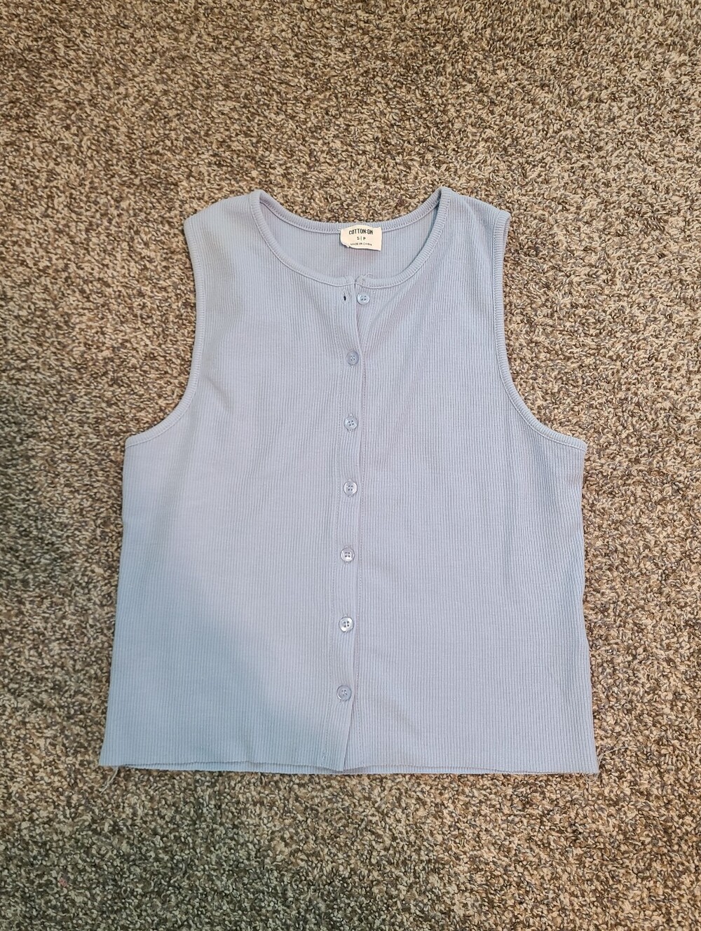Cotton On Baby Blue Button Up Tank Size Small